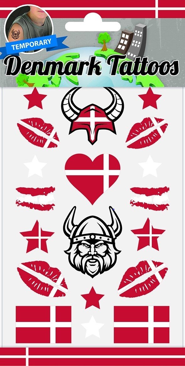 danmark tattoveringer dansk flag til kinderne